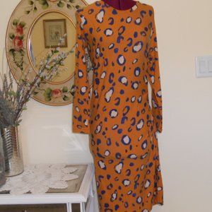 3-1 Phillip Lim Target M Orange/Blue Animal Print Dress